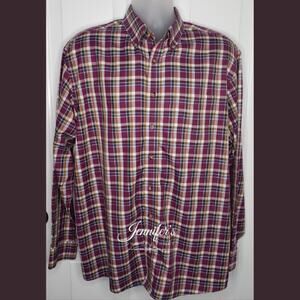 3/$25 Jos. A. Bank Men's Travelers Collection Plaid Button-Down Shirt Size L